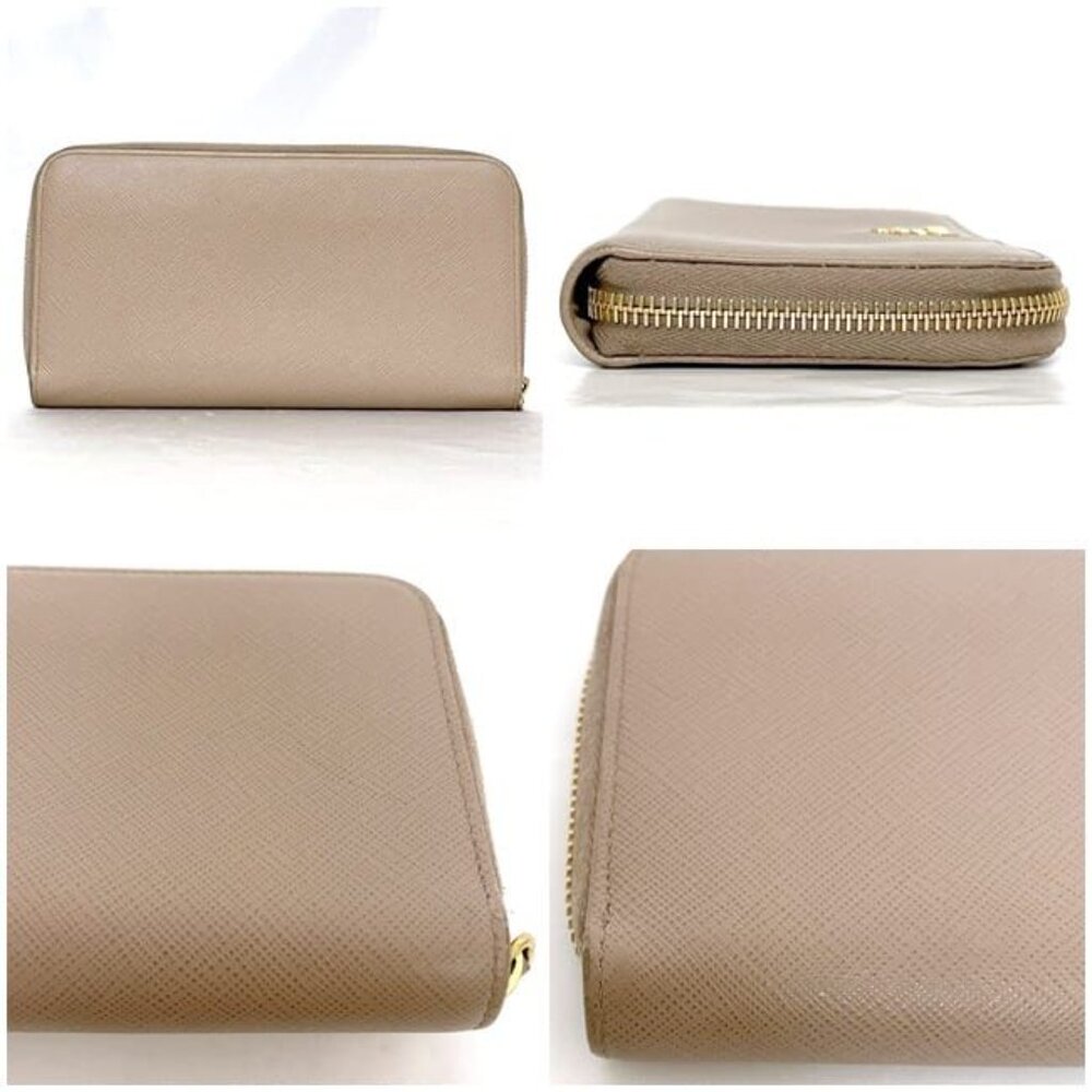 Prada Round Zipper Long Wallet Beige 1 Ml506 Wallet - Picture 2 of 10